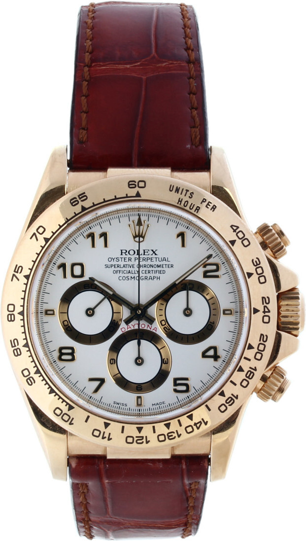16518 Rolex Daytona Silver/Läder Ø40 mm 