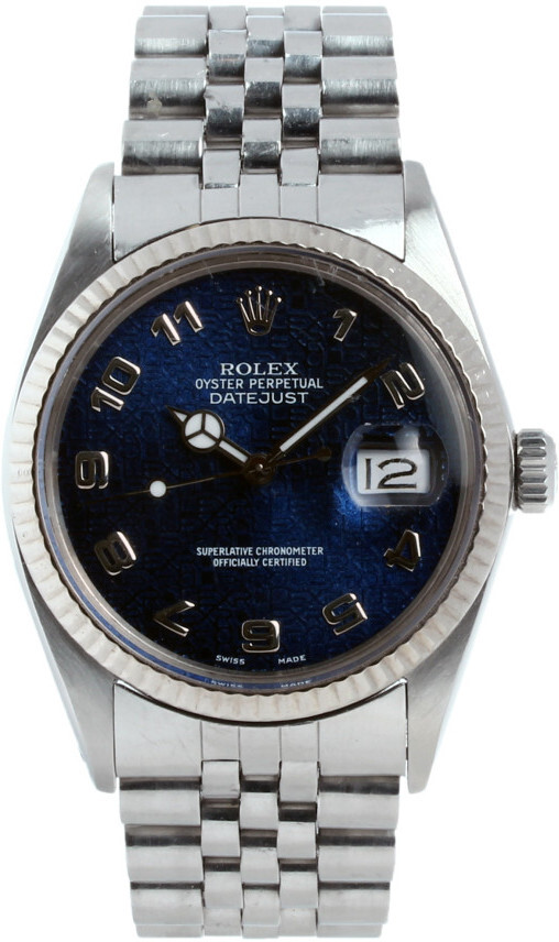 16014 Rolex Datejust Blå/Stål Ø36 mm 